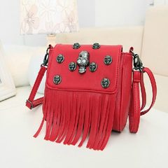 Custom 2016 new Korean Crossbody Bag Lady tide fringed ladies skull mobile phone bag purse