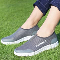 Mesh shoes men`s mesh upper shoes breathable shoes men`s casual shoes cloth shoes men`s summer fashionable shoes 2017 new style W01 gray