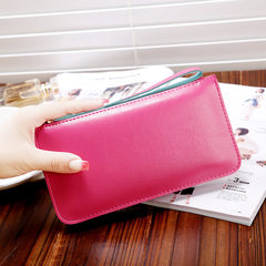 The new female leather hand bag fashion candy color mobile phone bag lady double purse large mother package