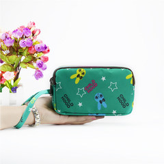Large capacity female purse canvas zipper large screen mobile phone bag zero purse cloth art bag green rabbit