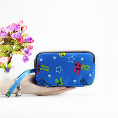 Large capacity female purse canvas zipper large screen mobile phone bag zero purse cloth art bag small blue rabbit