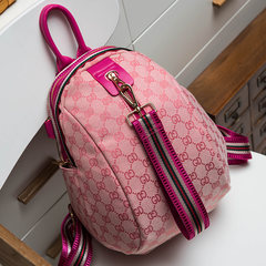 2017 new canvas bag printing Ribbon Pink Backpack and tide old mummy bag shoulder bag