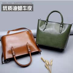 2017 new winter cowhide leather handbag bulk laptop bag leather shoulder bag