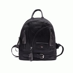 Little seven 2017 new backpack Backpack Laptop bag ladies bag Korean mummy bag bag tide personality Black zipper