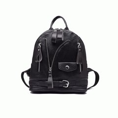 Little seven 2017 new backpack Backpack Laptop bag ladies bag Korean mummy bag bag tide personality Silver zipper