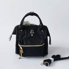 Anello oblique satchel mummy bag handbag single-shoulder small square bag 2017 mini women`s bag black [square bag]