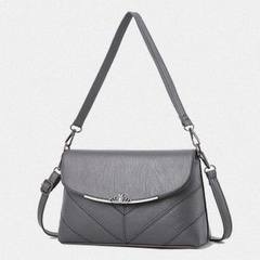 Package Xiekua package 2017 new handbag shoulder bag old middle-aged mother small package bag lady in all-match Dark grey (complimentary)