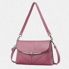 Package Xiekua package 2017 new handbag shoulder bag old middle-aged mother small package bag lady in all-match Pink (complimentary shoulder length)