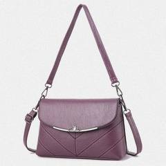 Package Xiekua package 2017 new handbag shoulder bag old middle-aged mother small package bag lady in all-match Deep purple (complimentary gift length)