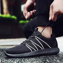 Sports and leisure shoes 2017 new summer flying shoes weaving trend Korea breathable mesh canvas shoes