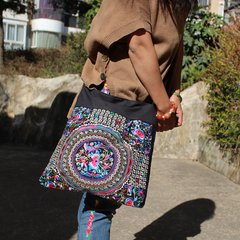 Yunnan features double-sided embroidery flower dual-purpose Shoulder Messenger Bag women bag cotton fabric 2 in folk style