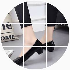 2017, comfortable work shoes, anti slip professional heels, black leather shoes, with commuter interview, formal dress, single shoes, women Black 3 cm, light heel