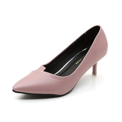 The spring and autumn Korean matte black high heels shoes OL pointed with a fine elegant all-match shallow mouth shoe job occupation