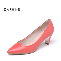 Daphne Daphne/ Du Lala pointed dermis leather shoes with pointed mouth's party with comfortable shoes Red 107