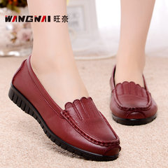 [shop] Bangsai Fuguiniao leather casual shoes new shoes size shallow mouth elderly mother leather shoes