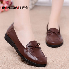 [shop] Bangsai Fuguiniao new leather shoes shoes a shallow mouth mother in elderly women's leisure shoes
