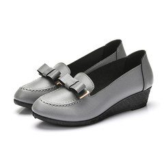 Spring and autumn season, soft soles, old shoes, women shoes, heel, middle-aged and old people, mother shoes, women's shoes, comfortable shoes 2029 grey