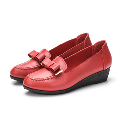 Spring and autumn season, soft soles, old shoes, women shoes, heel, middle-aged and old people, mother shoes, women's shoes, comfortable shoes 2029 red
