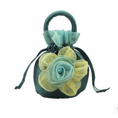 [Taobao] clearance shipping lace flower silk cloth hand bag 1036 color Drawstring Bags