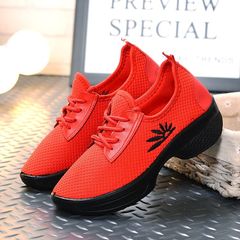Female adult dance shoes Square Dance Sports Net summer mother dancing shoes breathable shoes paragraph four Cloth red