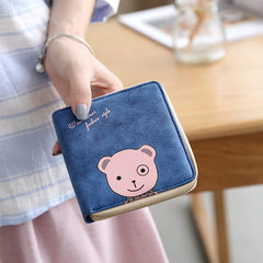 Female student short zipper wallet South Korea version fashionable lovely ladies square simple zero wallet