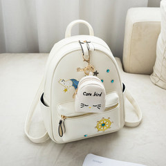 Korean female backpack bag lady 2017 new tide fashion all-match schoolbag embroidery backpack diaper bag Collect / join shopping cart, send pendant parcel