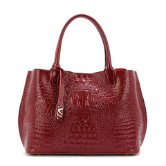 A new * crocodile tote bag leather leather handbag authentic retro ladies portable shoulder bag