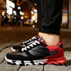 2017 new men's summer shoes shoes breathable mesh mesh shoes sports shoes running shoes. 3721 black (leather)