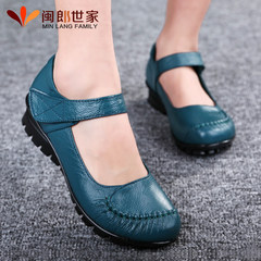 Brand special women shoes spring and autumn single shoes, leather flat bottom, mother shoes soft bottom flat heel, female leather shoes 304050 years old