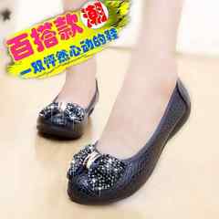 Korean casual shoes shoes shoes with flat diamond female mother round shallow mouth shoe sexy shoes shoes four single [37]