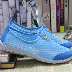 2017 spring summer new old Beijing shoes shoes with flat mesh breathable shoes for men shoes sandals size Sky blue woman
