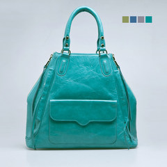 GLENDON.T American authentic shopping, full pickup, Mickey bag, oblique cross bag purse, female bag Blue green spot
