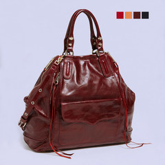 GLENDON.T American authentic shopping, full pickup, Mickey bag, oblique cross bag purse, female bag Red wine spot