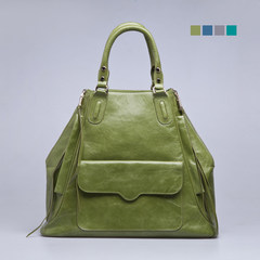 GLENDON.T American authentic shopping, full pickup, Mickey bag, oblique cross bag purse, female bag Apple green spot