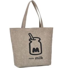 2015 new handbag Mianma cloth Hello Korean Milk canvas bag shoulder hand bag casual Retro pale grey