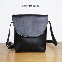 C&ampF original Ladies Leather Satchel Satchel Bag Leather female simple Japanese art bag B018 Black head