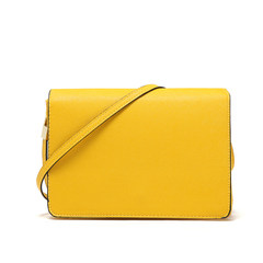 Simple and light color stone cross pattern PU Leather Satchel Shoulder Messenger Bag hand bag Bright yellow