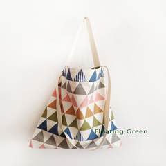Retro, fresh and elegant, geometric triangular cloth bag, canvas bag, shopping bag, shoulder bag, shoulder bag Goods in stock