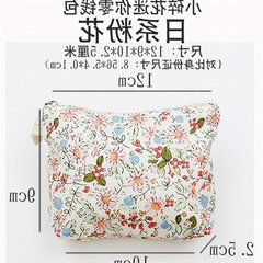 Zero purse, women's Mini fabric, portable zipper, cute retro, simple students, Japan and South Korea, hand canvas small coins bag Watermelon is red powder
