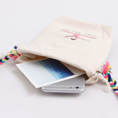 Korean mobile phone bag Crossbody wallet drawstring Mini bucket Messenger Shoulder Bag student bag small canvas HA HA HA