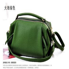 Handbag 2017, new style oblique shoulder, single shoulder portable Boston pillow, Korean fashion mom, Boston bag Earth green
