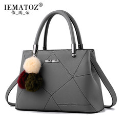 2017 new kangaroo leather handbag wheat bags ladies purses mobile messenger bag Korean mother package bag killer Grey [send] handbag