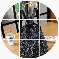 2017, spring, summer, autumn and winter, the new European station, Korean lady, shoulder bag, Sequin backpack, mini Mummy Bag Travel Classic black