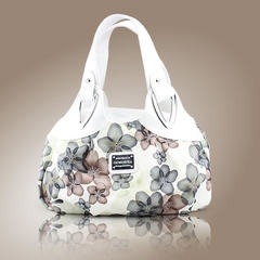 2016 new style summer handbag women`s bag women`s handbag women`s print flower bag retro bag with white fantasy grey