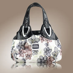 2016 new summer style handbag women`s bag women`s handbag women`s print flower bag retro bag with black fantasy grey