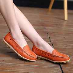 Summer and winter flat bottom shoes, mother's shoes, big size shoes, peas shoes, nurse shoes, casual pregnant women, single shoes Orange (summer punch)
