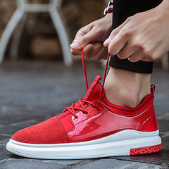 In the spring of 2017 the new trend of Korean men's shoes casual shoes shoes all-match male students mesh shoes T03 red