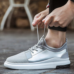In the spring of 2017 the new trend of Korean men's shoes casual shoes shoes all-match male students mesh shoes T03 gray