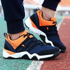 The 2017 men's sports shoes in summer increased net new Mens Casual shoes running shoes breathable 6C Deep blue orange flat with