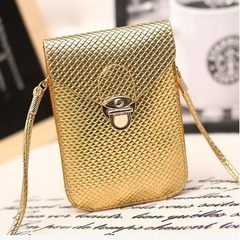 2017 new spring fashion mobile phone wallet Korean Mini Bag Buckle Shoulder Messenger Bag bag mail The vertical section of tuhao gold